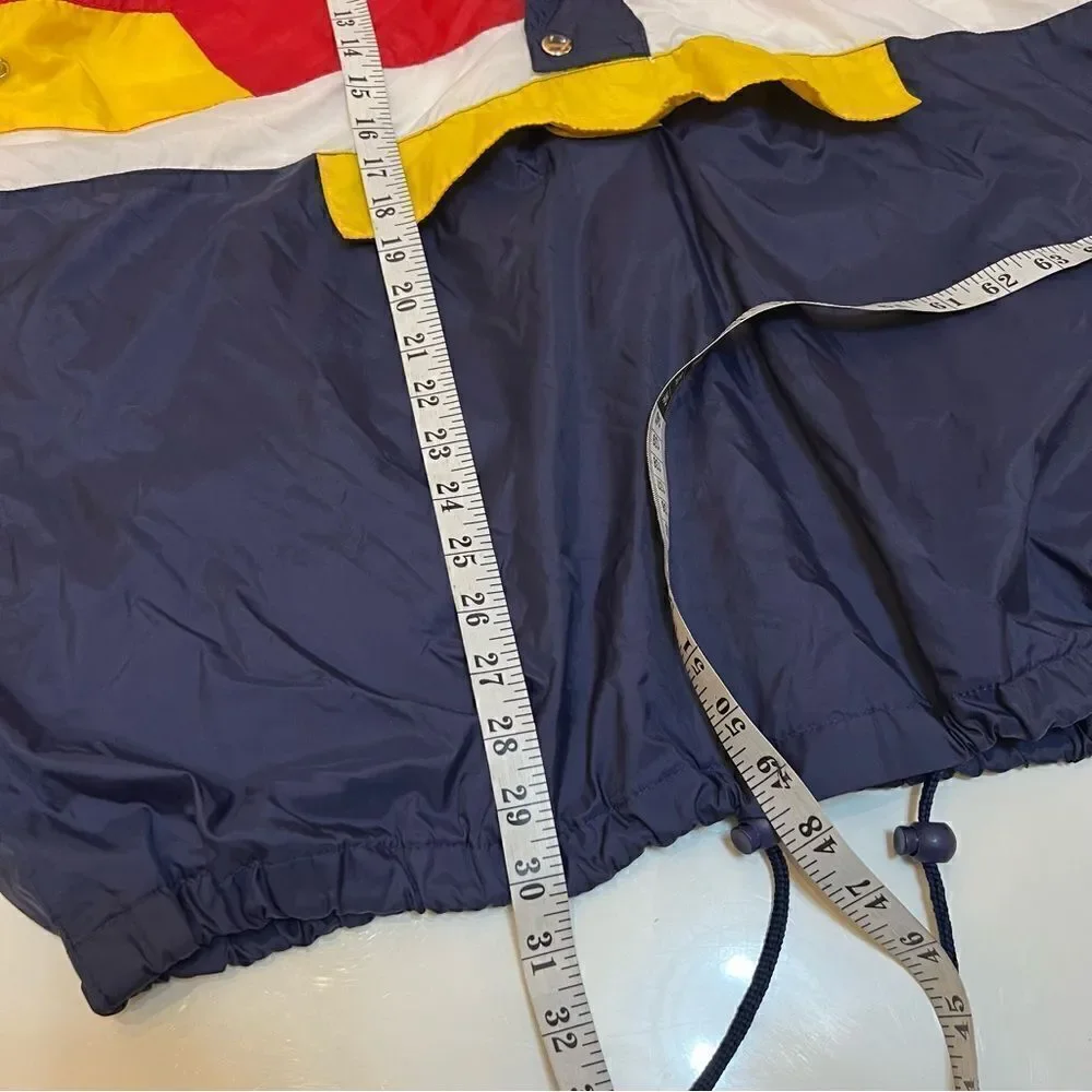 Rad Retro Italian Vintage 1990s Primary Colorblock Winbreaker Pillover Jacket